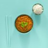 curry de lentejas vegano con arroz basmati
